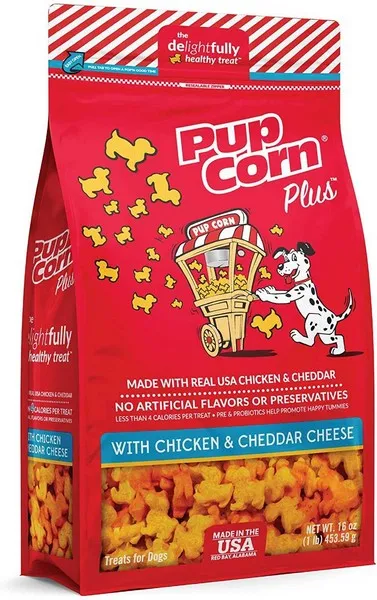 6/4 oz. Sunshine Mills Pupcorn Plus Chicken & Cheddar - Treat